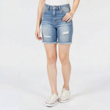 Celebrity Pink Juniors Ripped Denim Bermuda Shorts, Size 0