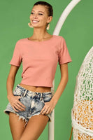BiBi Rib Knit with Back Cross and Tied Detailed Top