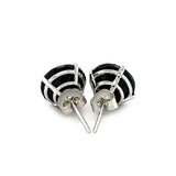 14k White Gold 8.0mm Round Black CZ Stud Earrings