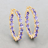 5.10 Carat Genuine Tanzanite .925 Sterling Silver Earrings