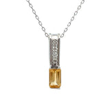 .06ct Citrine Diamond Fashion Pendants 10KT White Gold