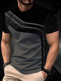 Men's Short-sleeved T-shirt Business Casual Series Digital 3D Printing