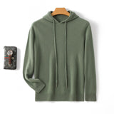 Hooded Solid-color Knitted Hoodie Sweater