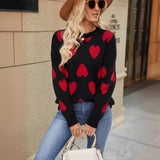 Knitted Jacquard Crew-neck Pullover Long-sleeve Knitwear Sweater