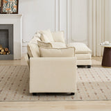 Cloud 4 Seats Sofa (Ottoman is not included) with Chenille Fabric in Beige