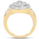 14K Yellow Gold Plated 0.21 Carat Genuine White Diamond .925 Sterling Silver Ring