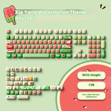 Watermelon Theme Five-sided Sublimation MOG Height PBT Small Steamed Bun Key Cap Mushroom Type