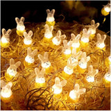 Rabbit Carrot Chick And Easter Egg Battery-Powered Copper Wire Lights For Easter Decorations