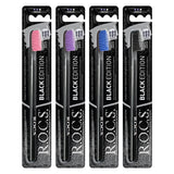 R.O.C.S. Black Edition Toothbrush - Elegant Design | Medium Hardness