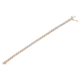 14K Rose Gold Plated .925 Sterling Silver 1/10 Cttw Diamond Round Miracle Plate and "S" Link Tennis Bracelet (I-J Color, I2- I3 Clarity) - 7"