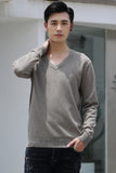 Mens Loose-Fit V-Neck Sweater Thick And Warm Knitted Top