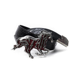 Textured Embossed Full-grain Leather Belt