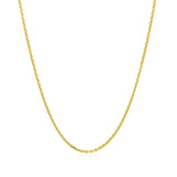 14k Yellow Gold Diamond Cut Cable Link Chain 1.4mm