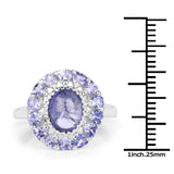 3.85 Carat Genuine Tanzanite .925 Sterling Silver Ring