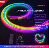Flexible Textured Flowing, Iridescent Smart Luminous Neon Light Strip