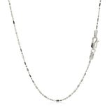 14k White Gold Diamond-Cut Alternating Bead Chain 1.2mm