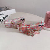 Woven-pattern Heart-shaped Cardholder