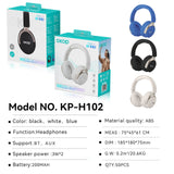 KP-H102 Over-Ear Bluetooth Headphones In Stock Best-Seller Features Call Noise Cancellation Low Latency Hi-Fi Sound Quality Long Battery Life And Sound Leakage Prevention