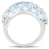 5.51 Carat Genuine Blue Topaz .925 Sterling Silver Ring
