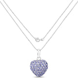 7.00 Carat Genuine Tanzanite .925 Sterling Silver Pendant