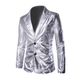 Gold-stamped High-gloss Suit Mens Jacket