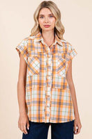 Mittoshop Mineral Wash Plaid Button Down Shirt