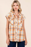 Mittoshop Mineral Wash Plaid Button Down Shirt