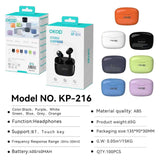 KP-216 Best-Selling Wireless Bluetooth Earbuds In-Ear Active Noise Cancellation High-Quality Audio Low-Latency Gaming Ultra-Long Battery Life