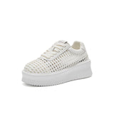 Womens Fashionable Casual Hollow-Weave Shoes With Thick Soles