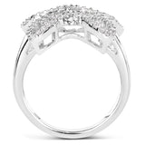 0.58 Carat Genuine White Diamond .925 Sterling Silver Ring