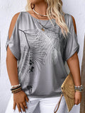 Women's Loose Round-neck Off-shoulder Top