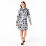 Charter Club Women's Quarter-Zip Printed Shift Dress ,Medium
