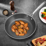 Cross-border 304 Stainless Steel Egg Fryer Stir-Fry Wok Pancake-Specific Non-Stick Pan