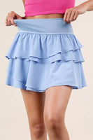 VERY J Riffled Tiered Layers Activewear Skirt with Shorts