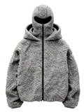 Double-hooded Cardigan Fleece Thermal Sweatshirt