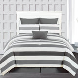 7-Piece: Cabana Stripe Reversible Hypoallergenic Comforter Set