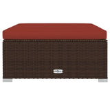 7 Piece Patio Lounge Set with Cushions Poly Rattan Brown