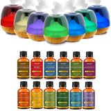 7-Piece: Premium Ultrasonic Aromatherapy Cool Mist Humidifier Diffuser with Essential Oil Gift Set