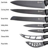 7-Piece Set: Chef Knife, Bread, Carving, Utility, Pairing, Cheese, Pizza
