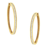 10KT Yellow Gold 1 cttw Slim Diamond Hoop Earrings (I-J Color, I1-I2 Clarity)