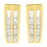 10K Yellow Gold 1/2 cttw Diamond Huggy Heart Hoop Earrings (I-J Clarity, I2-I3 Color)