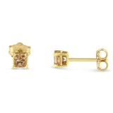 IGI Certified 3/8 Cttw Princess-Cut Square Diamond 4-Prong Solitaire Stud Earrings in 14K Yellow Gold (L-M Color, I1-I2 Clarity)