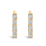 14k Yellow Gold 1/2 Cttw Diamond Cluster Hoop Earrings (H-I Color, SI2-I1 Clarity)