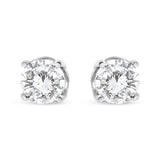 14K White Gold 3/4 Cttw Lab Grown Diamond 4-Prong Classic Stud Earrings (F-G Color, VS2-SI1 Clarity)