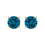 14K White Gold 1.00 Cttw Blue Lab Grown Diamond Stud Earrings with Screw Backs