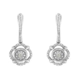 .925 Sterling Silver Miracle-Set Diamond Accent Drop and Dangle Earrings (I-J Color, I3 Clarity)