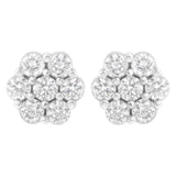14KT White Gold 1 cttw Diamond Composite Stud Earrings (I-J, SI2-I1)