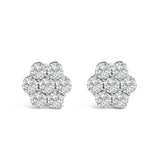 14KT White Gold 1 cttw Diamond Composite Stud Earrings (I-J, SI2-I1)