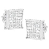 10K White Gold 2ct TDW Princess-Cut Composite Diamond Stud Earring (I-J ,I2-I3)
