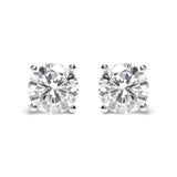 IGI Certified 14K White Gold 5.00 Cttw Round Brilliant-Cut Lab Grown Diamond Classic 4-Prong Stud Earrings with Screw Backs (F-G Color, SI1 Clarity)